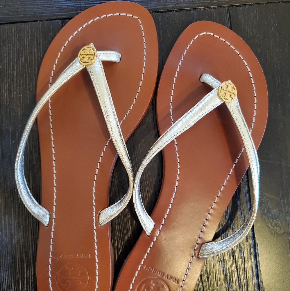 Tory Burch Silver Sandals 8